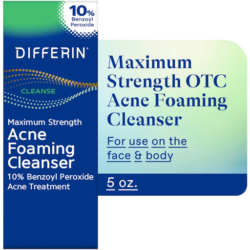 Differin Differin Acne Foaming Cleanser, Maximum Strength, Cleanse 5 Fl Oz Skin Care White Smoke