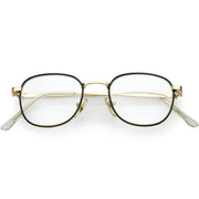 zeroUV True Vintage Dapper Square Clear Lens Glasses C718 Glasses White Smoke Gold Black Clear