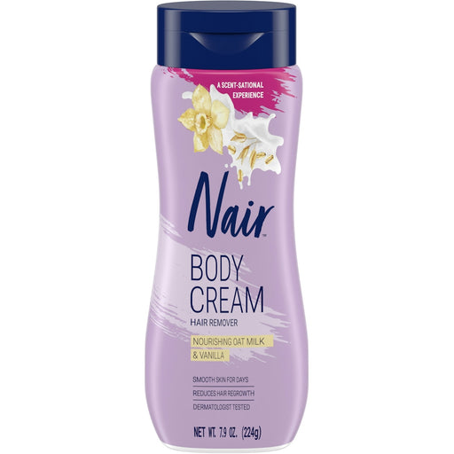 Nair Nair Hair Removal Body Cream, Nourish with Oat Milk & Vanilla, 7.9 oz Hair Removal Dark Gray