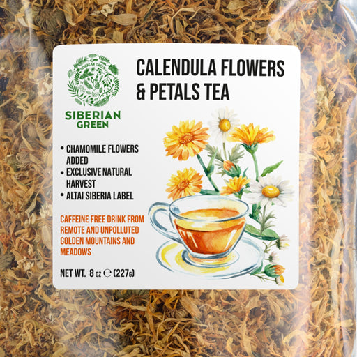SiberianGreen.com Siberian Green Calendula & Chamomile Tea – Wild Harvested Caffeine-Free (227g / 8 oz) Tea & Infusions White Smoke