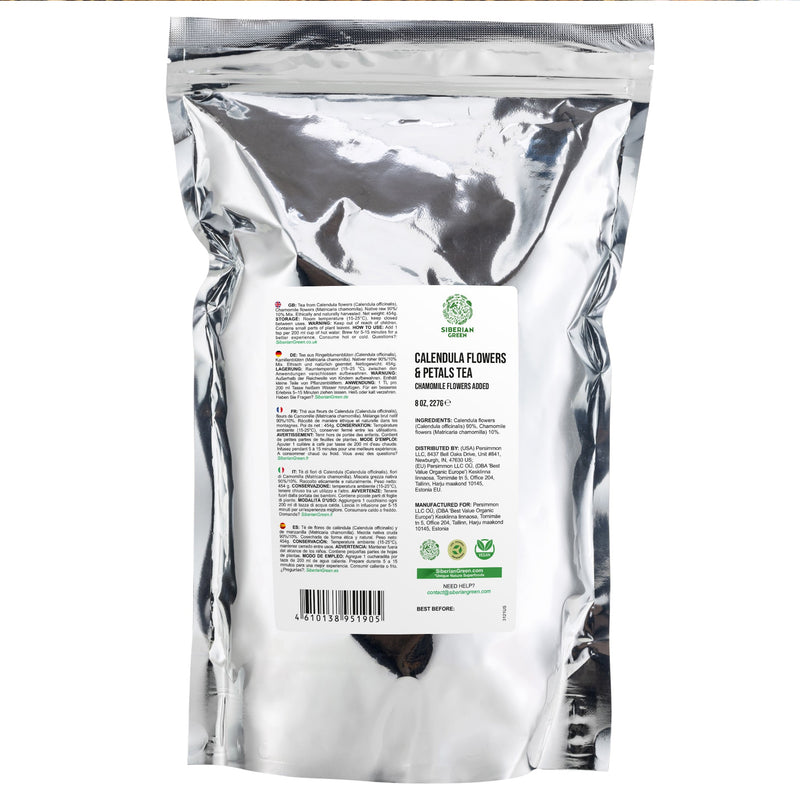 SiberianGreen.com Siberian Green Calendula & Chamomile Tea – Wild Harvested Caffeine-Free (227g / 8 oz) Tea & Infusions White Smoke