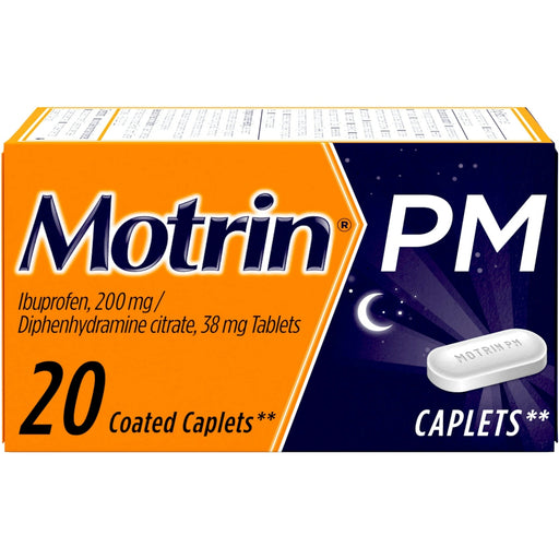 Motrin Motrin Pm Pain Reliever (Nsaid)/Nighttime Sleep Aid, 200 Mg, Coated Caplets Health & Beauty Dark Orange