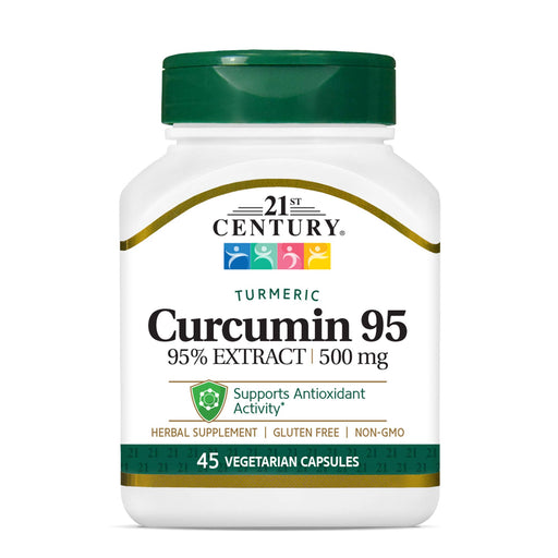 21st Century 21st Century Curcumin 95, 500 Mg, 45 Vegetarian Capsules Vitamins & Supplements White Smoke