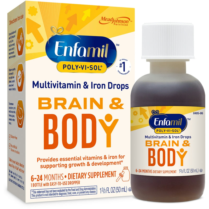 Enfamil Enfamil Poly-Vi-Sol Multivitamin Supplement Drops With Iron For Infants And Toddlers, 50 mL Vitamins & Supplements White Smoke