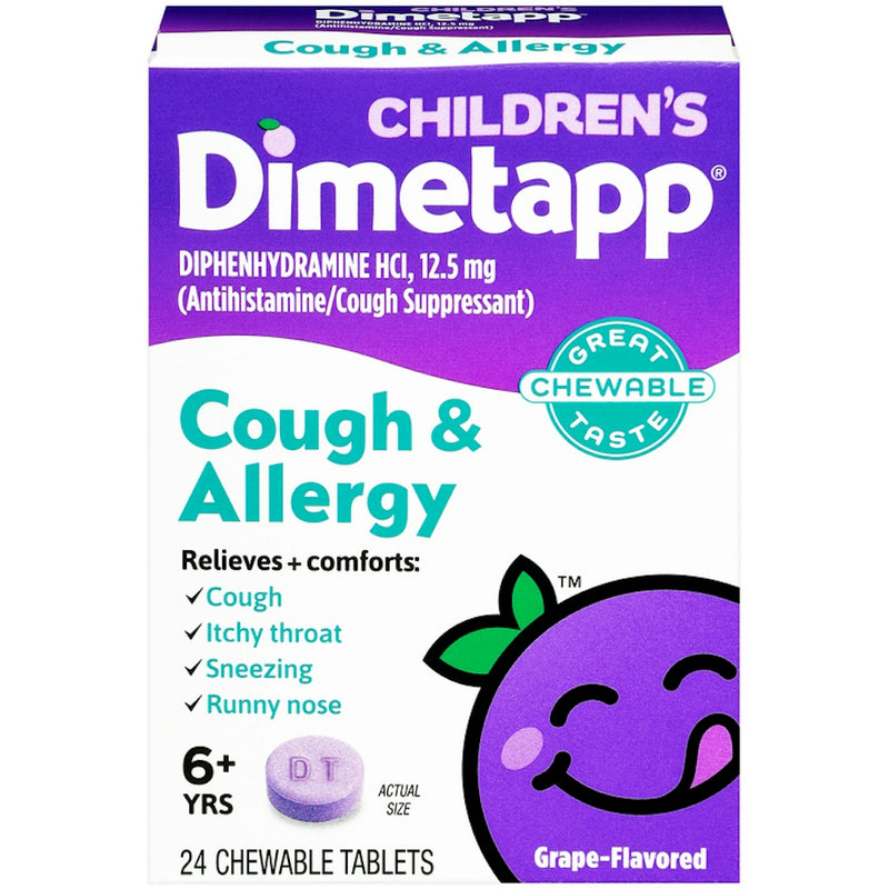 Dimetapp Dimetapp Children's Cough & Allergy Chewable Tablets - Grape Grapes White Smoke