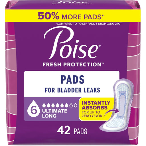 Poise Poise® Fresh Protection Pads – Ultimate Absorbency (Long) Health & Beauty White Smoke