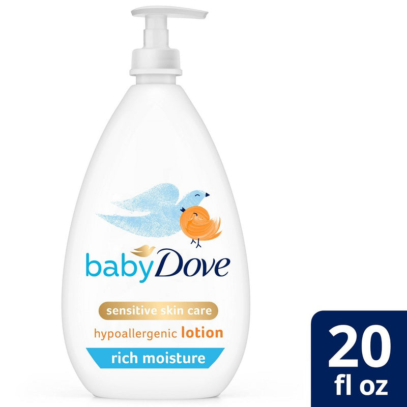 Dove Baby Dove Rich Moisture Lotion 4-20 Fl. Oz. Pumps Baby & Toddler White Smoke