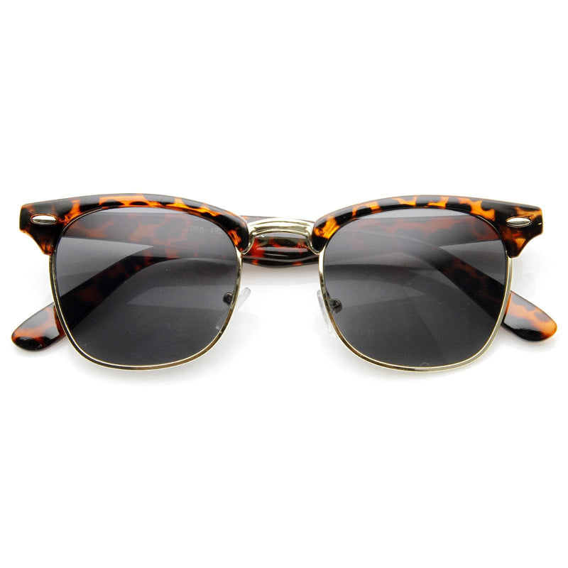 zeroUV Vintage Half Frame Polarized Horned Rim Sunglasses 2936 Sunglasses White Smoke Tortoise Smoke