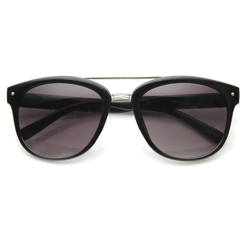 zeroUV Dapper GQ Mens Crossbar Square Aviator Fashion Sunglasses 8962 Sunglasses White Smoke Black Gold Lavender