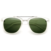 zeroUV Dapper GQ Mens Crossbar Square Aviator Fashion Sunglasses 8962 Sunglasses White Smoke Frost Green