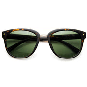 zeroUV Dapper GQ Mens Crossbar Square Aviator Fashion Sunglasses 8962 Sunglasses White Smoke Tortoise Green
