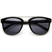 zeroUV Dapper GQ Mens Crossbar Square Aviator Fashion Sunglasses 8962 Sunglasses White Smoke Black Silver Smoke