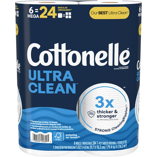 Cottonelle Cottonelle Ultra Clean Toilet Paper 6 Mega Rolls Toilet Paper Midnight Blue