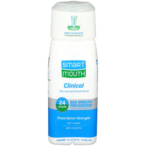 Smart Mouth Smart Mouth Zinc Activated Clinical Clean Mint  Breath Rinse 16 Fl Oz Mouthwash White Smoke