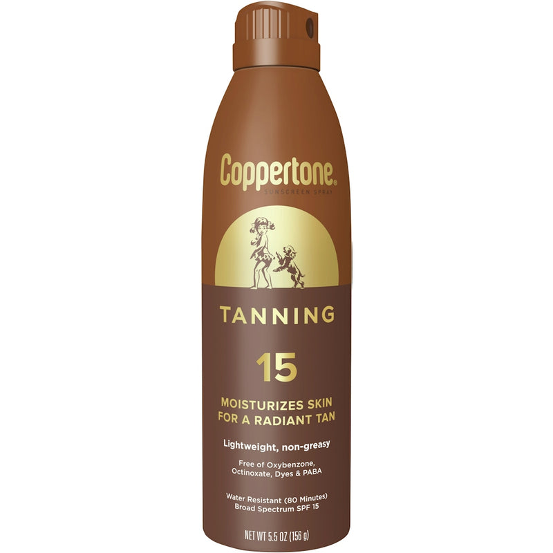 Coppertone Coppertone Sunscreen Spray, Tanning, Broad Spectrum SPF 15 5.5 Oz Sunscreen White Smoke