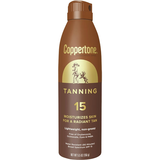 Coppertone Coppertone Sunscreen Spray, Tanning, Broad Spectrum SPF 15 5.5 Oz Sunscreen White Smoke