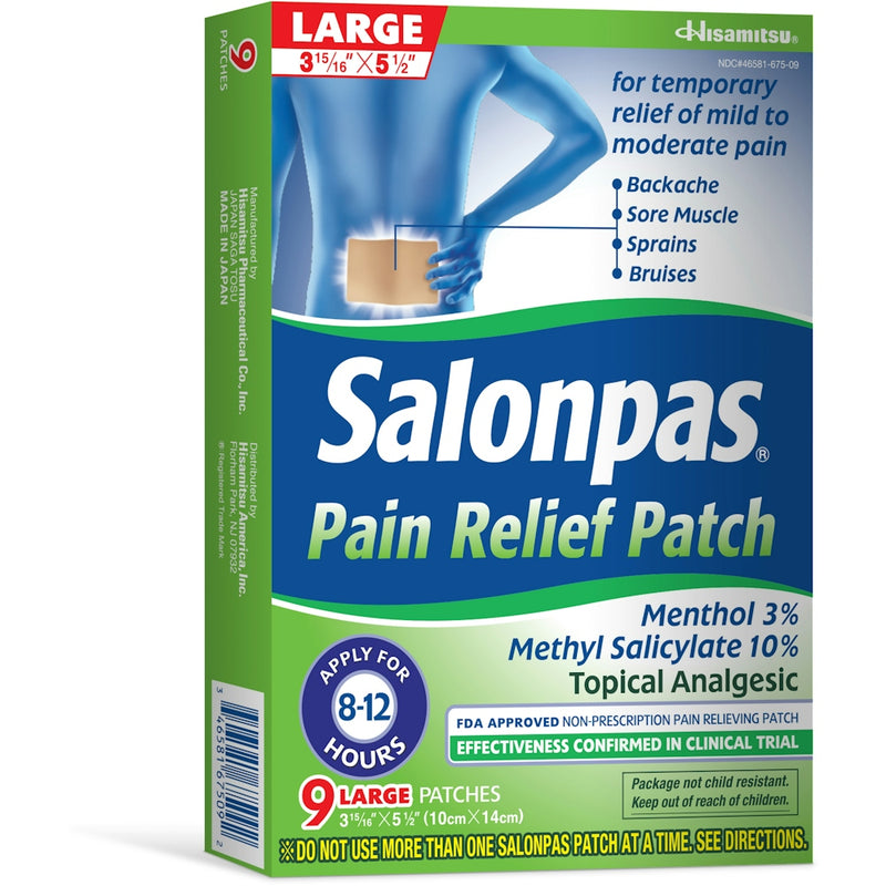 Salonpas Salonpas Topical Analgesic Pain Relief Pach Large, Double Size,Value Pack 9Ea Health & Beauty White Smoke