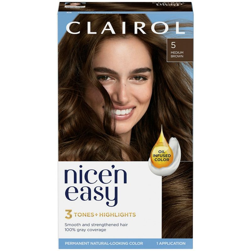 Clairol Clairol Nice 'N Easy Permanent Hair Color, 118 Natural Medium Brown, 1 Kit Hair Color Black