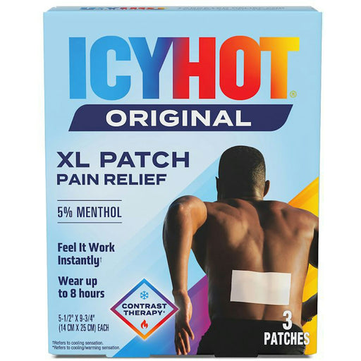 Icy Hot Icy Hot Medicated Patch, Extra Strength, XL Back & Large Areas, 3 Patches Health & Beauty Light Blue