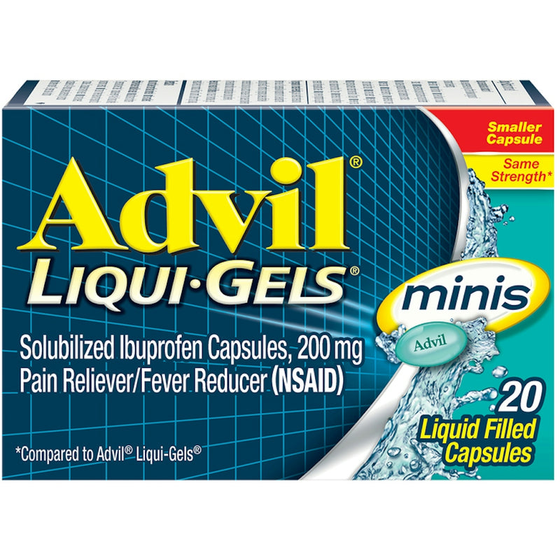 Advil Advil Pain Reliever/Fever Reducer, 200 Mg, Liquid Filled Capsules, Minis Health & Beauty Midnight Blue