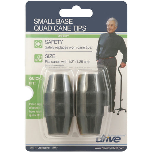 Drive Medical Drive Medical Small Base Quad Cane Tips – Black Canes & Walking Sticks Light Gray