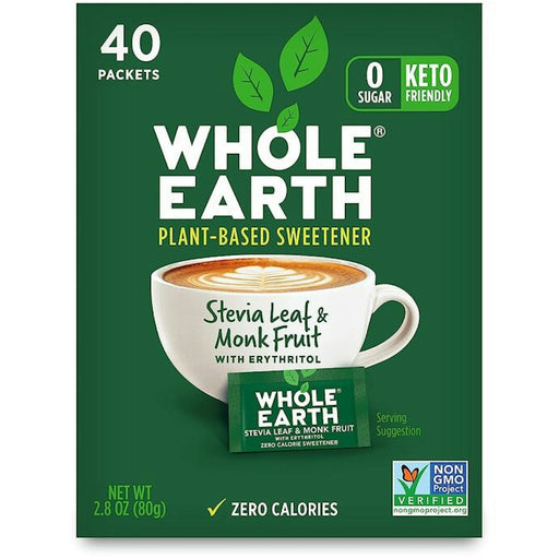 Whole Earth Whole Earth Stevia & Monk Fruit Packets 40Ct Sugar & Sweeteners Dark Slate Gray
