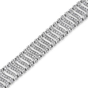 Bids.com .925 Sterling Silver 5.00 Cttw Round-Cut Diamond "S" Link Bracelet (I-J Color, I3 Clarity) - Size 7.25 Bracelets White Smoke White.Sterling Silver / 7.25