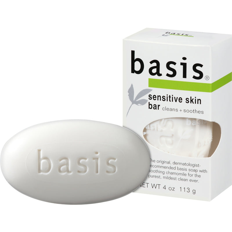 Basis Basis Sensitive Skin Bar Soap 4 Oz. Box Bar Soap White Smoke