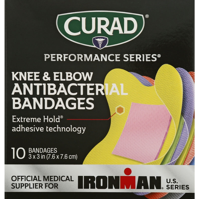 Curad Curad Performance Series Antibacterial Bandages – Knee & Elbow Adhesive Patches, 10 Count Medical Tape & Bandages Dark Slate Gray