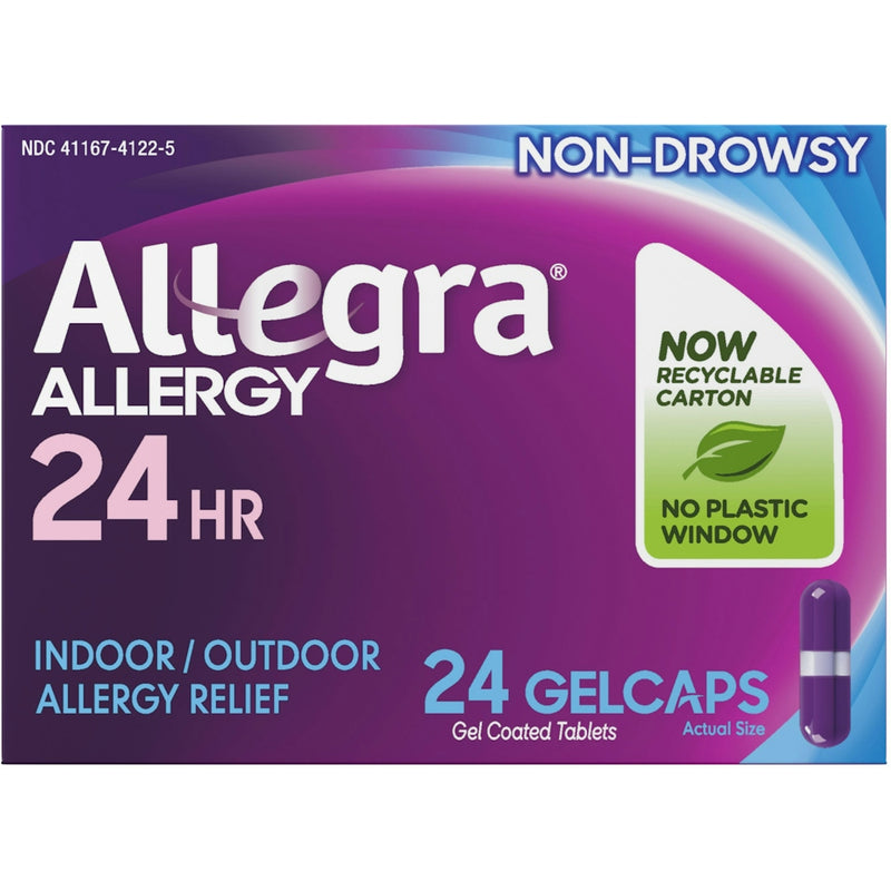 Allegra Allegra Allergy Relief, 24 Hr, Indoor/Outdoor, 180 Mg, Gelcaps Medicine & Drugs Dark Slate Blue