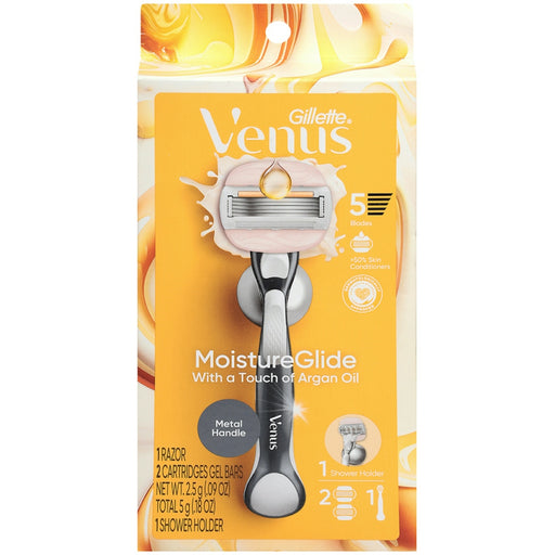 Gillette Gillette Venus - Moisture Glide 2Up With Argan Oil Razor Razors & Razor Blades Sandy Brown