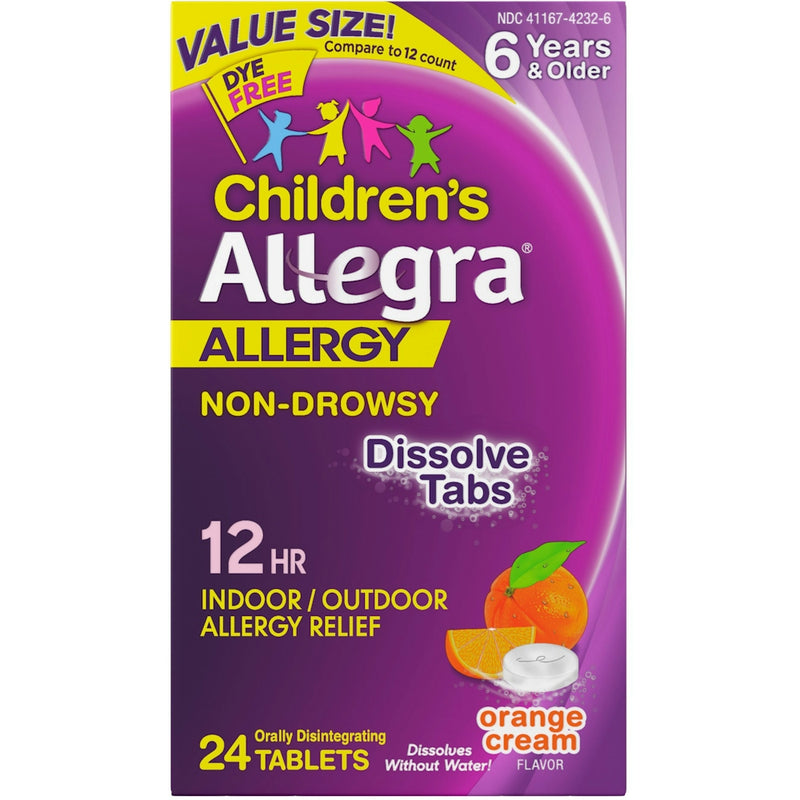Allegra Allegra Value Size Children's 12 Hr Orange Cream Flavor Allergy Relief 24 Tablets Medicine & Drugs Dark Slate Gray