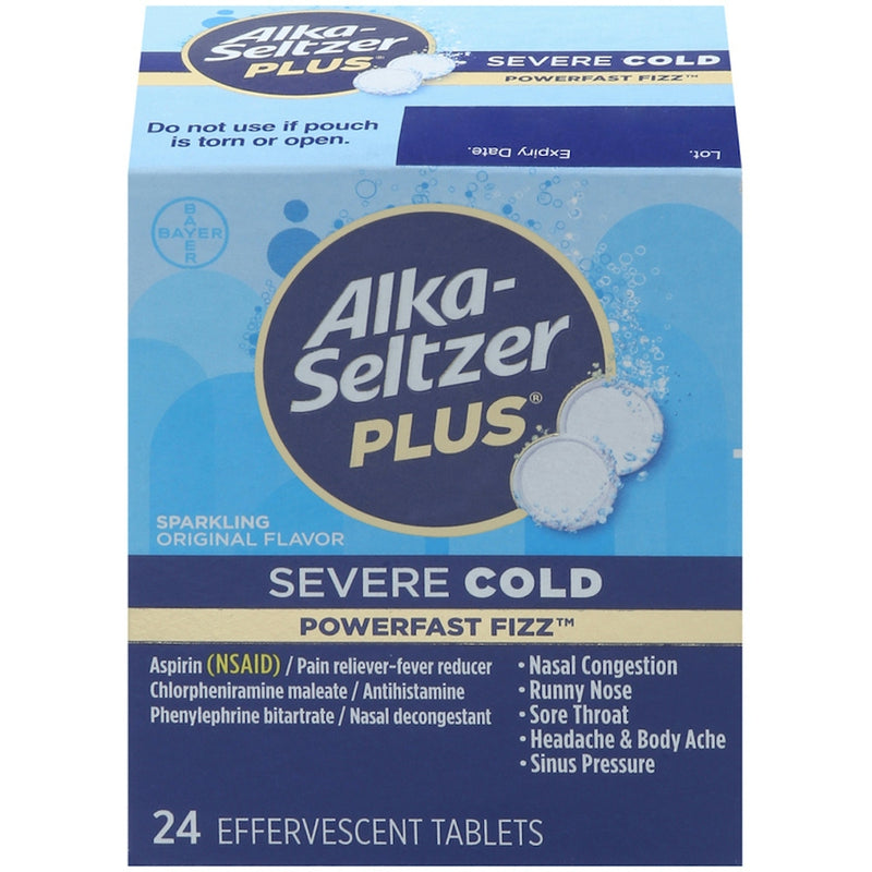 Alka-Seltzer Alka-Seltzer Plus Severe Cold, Effervescent Tablets, Sparkling Original Flavor Medicine & Drugs Dark Slate Gray
