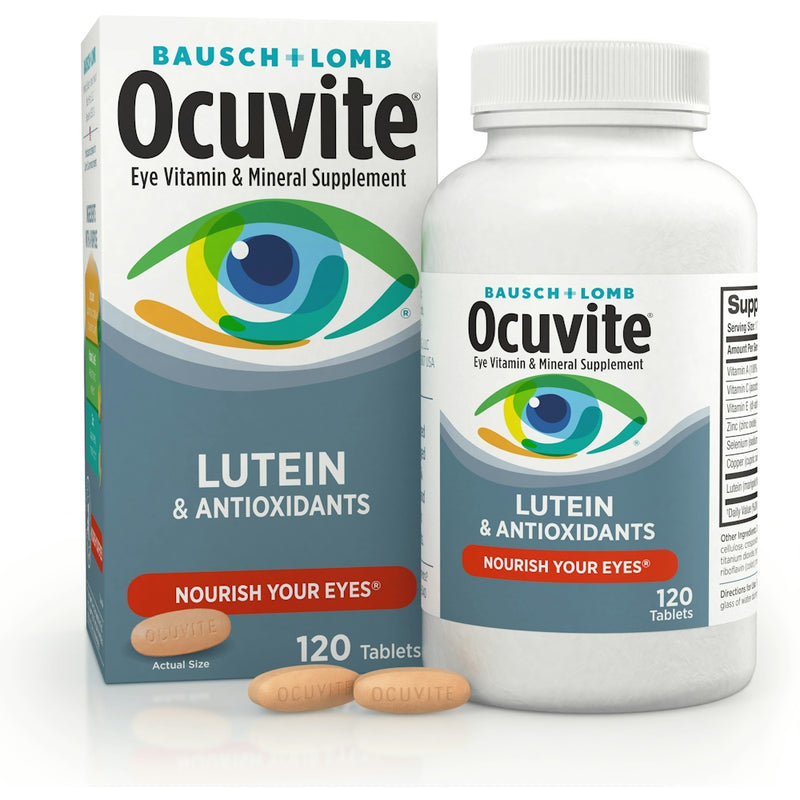 Ocuvite Ocuvite Eye Health Formula with Lutein – Daily Vitamin & Mineral Supplement, 120 ct Vitamins & Supplements White Smoke