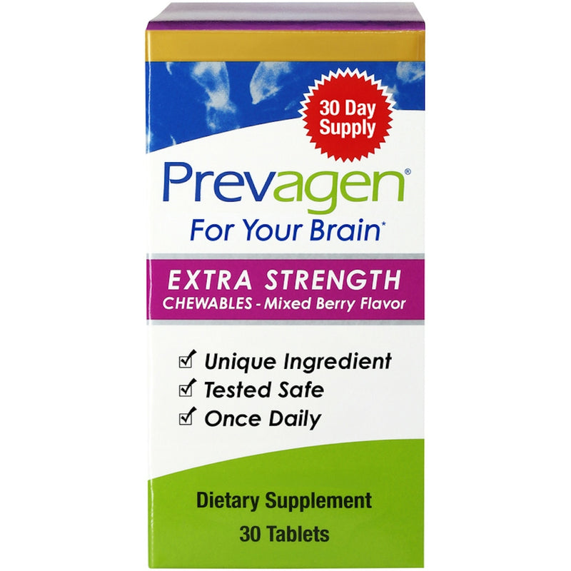 Prevagen Prevagen Chewables Extra Strength  Mixed Berry Flavor For Your Brain 30 Tablets Health & Beauty White Smoke