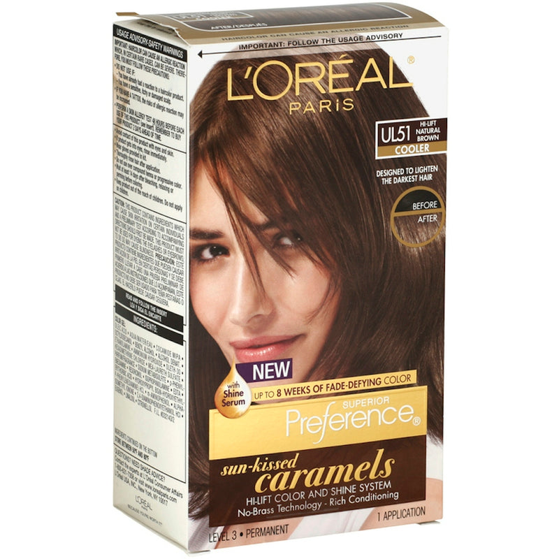 0 L'Oreal Paris Superior Preference Permanent Color, Sun Kissed Caramels, Cooler, Hi-Lift Natural Brown, UL51 Hair Color Dark Slate Gray Default Title