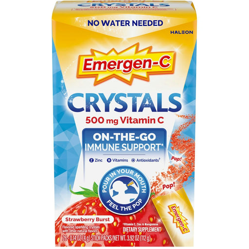 Emergen-C Emergen-C Immune Support Vitamin C Crystals, Strawberry Burst – 28 Count Packets Vitamins & Supplements White Smoke