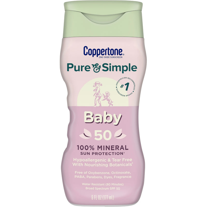 Coppertone Coppertone Pure & Simple Baby Mineral Sunscreen SPF 50 6 Fl Oz Sunscreen Thistle