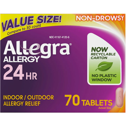 Allegra Allegra Adult Non-Drowsy Allergy Relief, 24 Hour (180mg), 70 Tablets (Value Size) Health & Beauty Dark Slate Blue