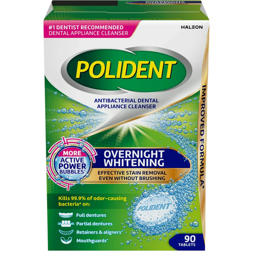 Polident Polident Dental Appliance Cleanser, Antibacterial, Overnight Whitening, Tablets Personal Care Lavender