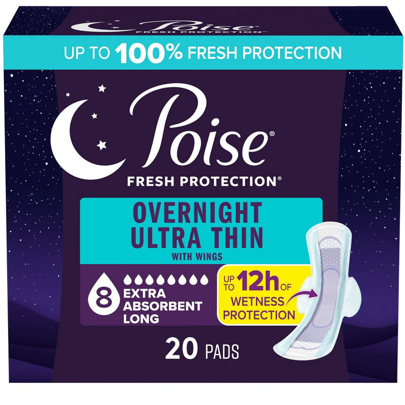 Poise Poise Ultra-Thin With Wings Overnight Pad Personal Care Midnight Blue