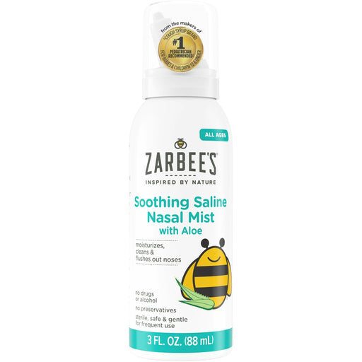 Zarbee's Zarbee's Naturals Aloe Soothing Saline Nasal Mist – 3 fl oz Health & Beauty White Smoke