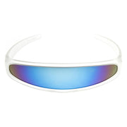 zeroUV Retro Futuristic 1980's Disco Wrap Around Space Sunglasses 8964 Sunglasses White Smoke Frost Ice