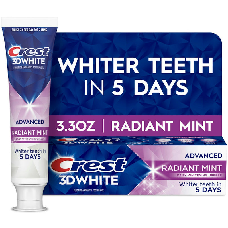 Crest Crest 3D White Advanced Toothpaste, Radiant Mint - 3.3 Ounce Toothpaste White Smoke