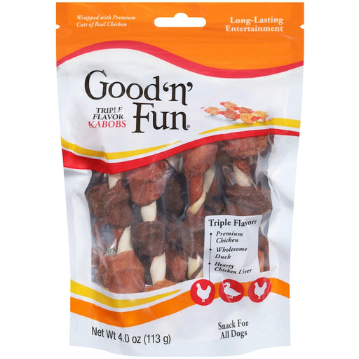Good 'n' Fun Good 'n' Fun Triple Flavor Kabobs Snack For All Dogs - 4 Ounce Dog Treats White Smoke