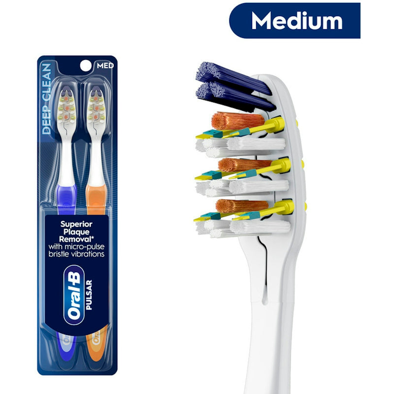 Oral-B Oral-B Pulsar 2X Value Pack Expert Clean Battery Toothbrush 2 Ea. Toothbrushes White Smoke