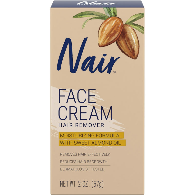 Nair Nair Hair Remover Moisturizing Face Cream With Sweet Almond Oil - 2oz Hair Removal Tan