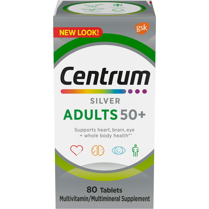 Centrum Centrum Silver Multivitamin/Multimineral Supplement, Adults 50+, Tablets Vitamins & Supplements White Smoke