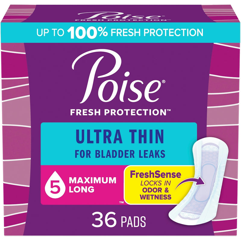 Poise Poise Ultra Thin Incontinence Pads, 5 Drop Maximum Absorbency, Long Length Personal Care Dark Slate Blue