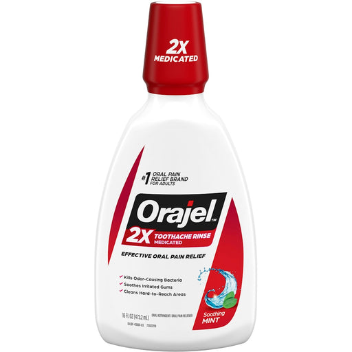 Orajel Orajel Toothache Rinse, Analgesic & Astringent, Soothing Mint, 16 Fl Oz Health & Beauty White Smoke